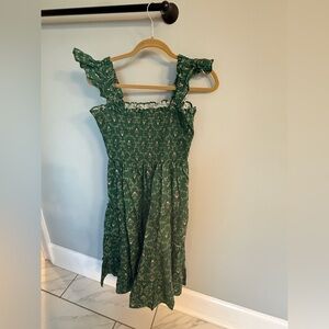 Green Floral Smocked Sundress